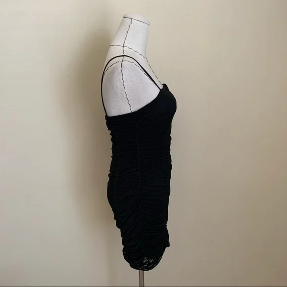 Closet clean out! UO Black Ruched Mesh Bodycon Mini Dress Urban sz S - Picture 10 of 12